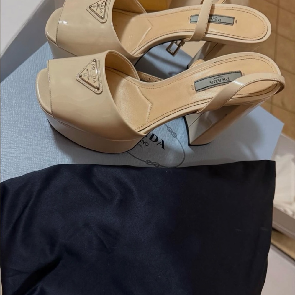 Prada Women's Beige Platform Sandals